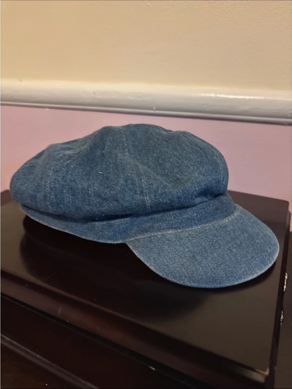 Women's Denim Newsboy Cap - Blue